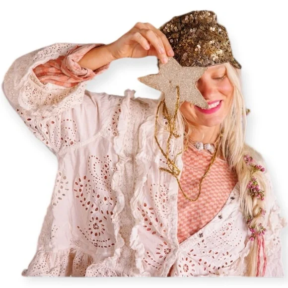 Magnolia Pearl Hermione Eyelet Blouse TOP 2194-MOON-OS - Picture 16 of 16